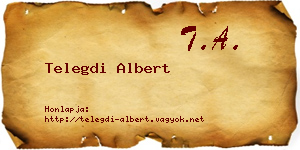 Telegdi Albert névjegykártya